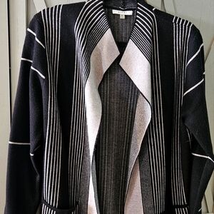 Sioni Monochrome Long Knit Cardigan Medium